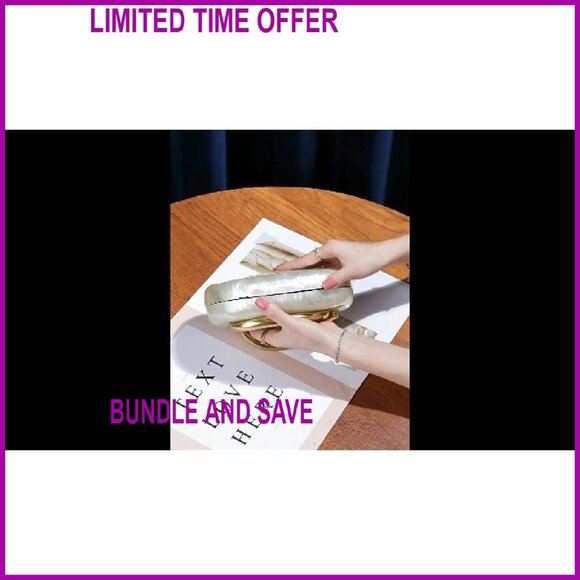 Acrylic Evening Clutch with Metal Handle for Wedding Party Special Events